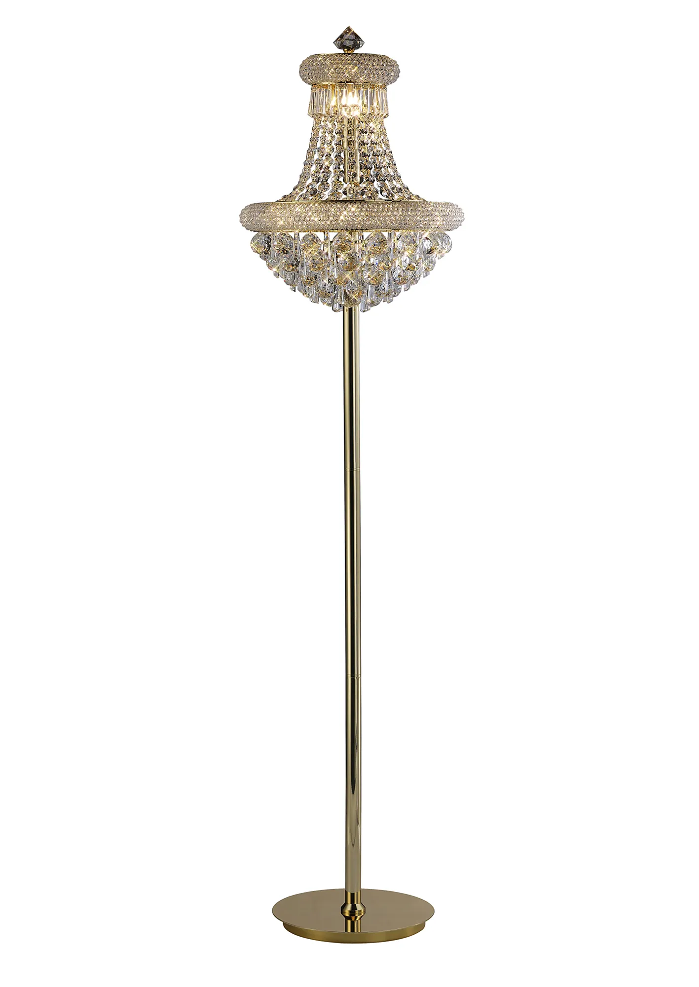 Alexandra Gold Crystal Floor Lamps Diyas Designer Floor Lamps 